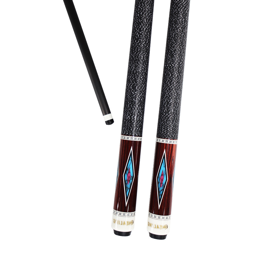 Pool Cue with Carbon Shaft Wood Butt - 12.4mm Radial