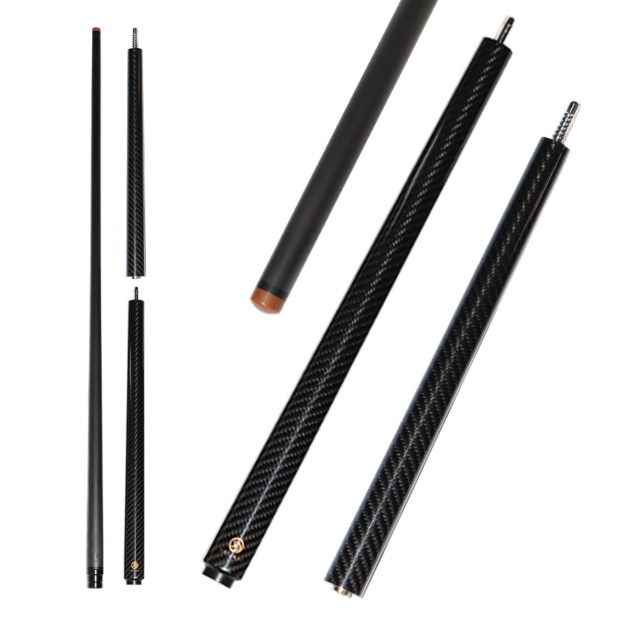 Carbon Fiber Break Jump Cue - 12.9mm Radial Uniloc and Black 3K Twill Glossy Finish