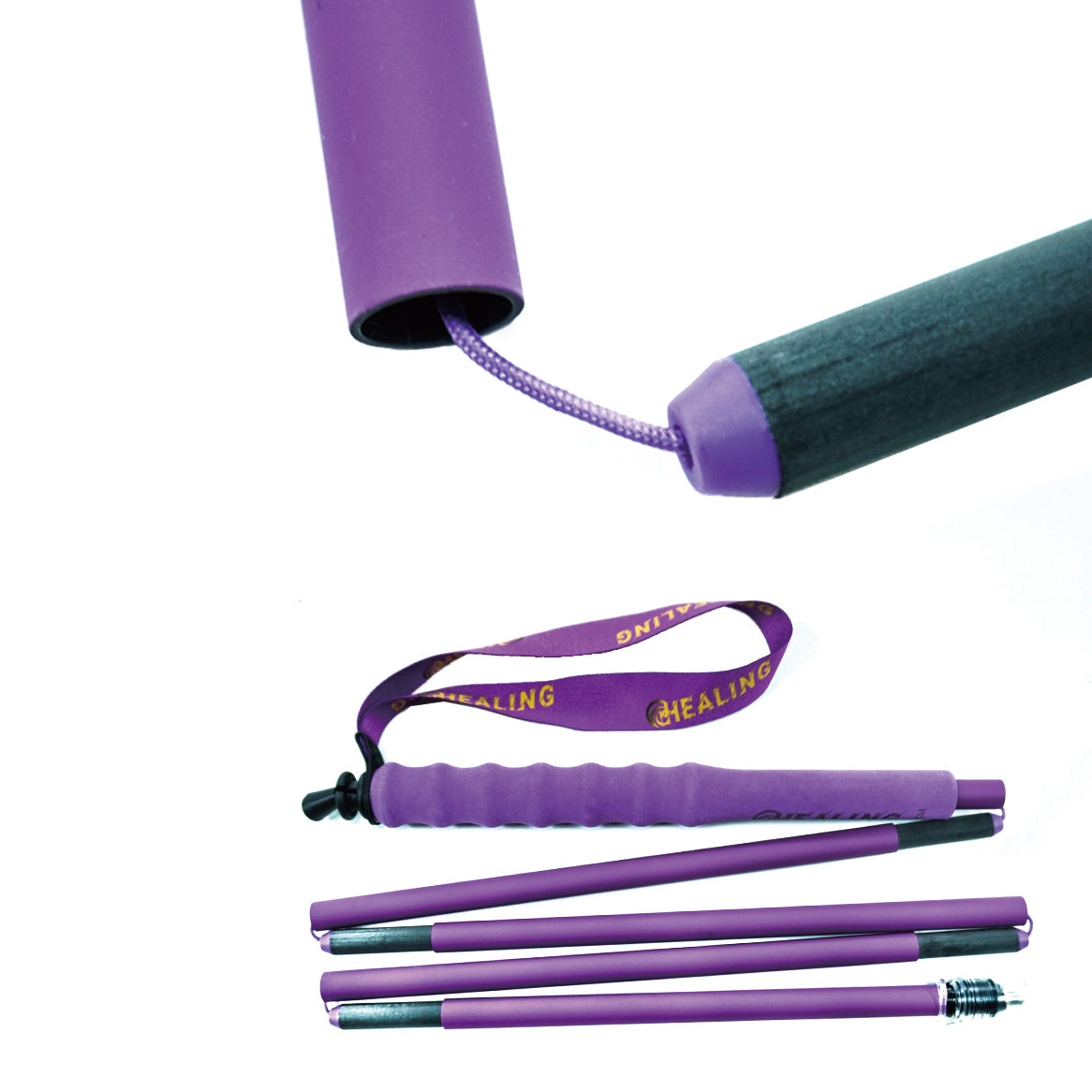 OKHEALING Carbon Fiber Trekking Pole - Folding Ultralight and Purple Color