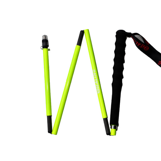 Carbon Fiber Trekking Poles - Folding Ultralight and Yellow Color
