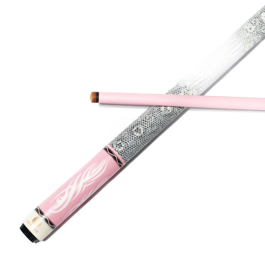 Billardqueue mit Carbon-Oberteil und Holzgriff – 12,4 mm Radial Pink