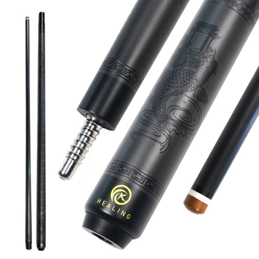 Schwarzes Break-Cue aus Kohlefaser, radial – 12,9 mm