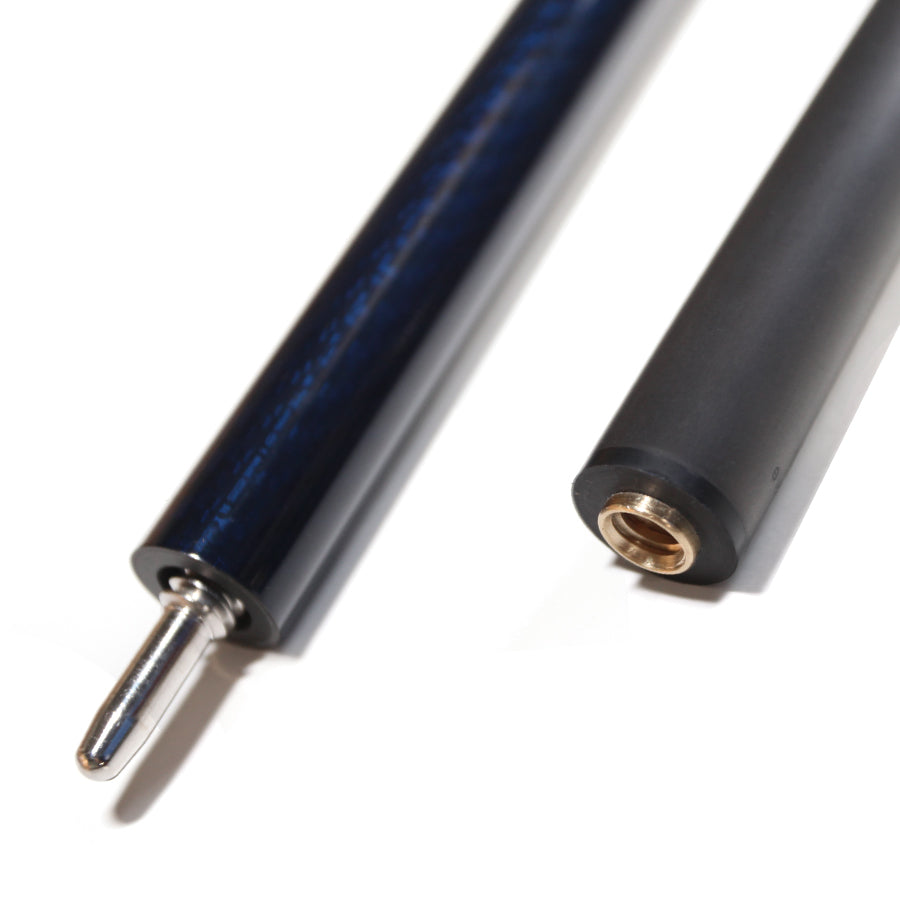 Carbon Fiber Pool Cue - 12.4mm Uniloc and Blue 3K Twill Surface
