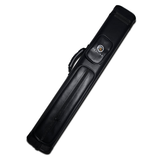 Schwarzes Hartschalen-Queue-Etui für zweiteilige Queues mit Schultergurt