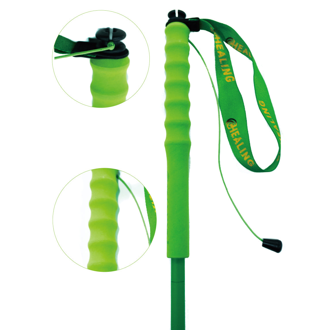 OKHEALING Carbon Fiber Trekking Pole - Folding Ultralight and Green Color