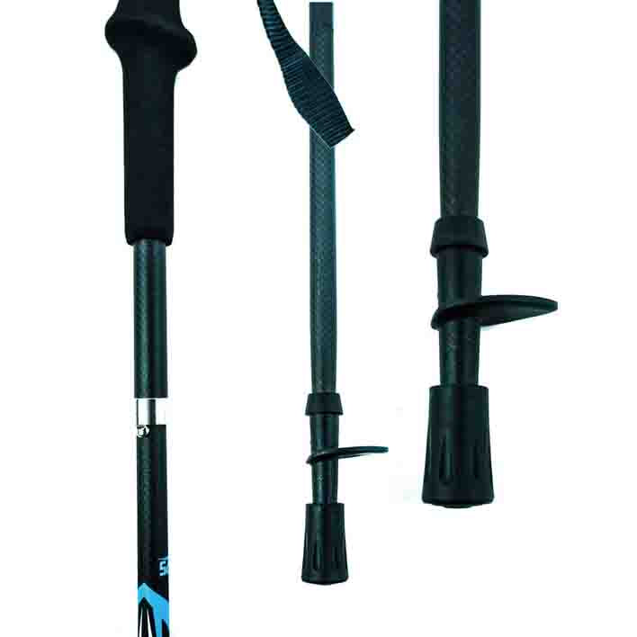 OKHEALING Carbon Fiber Trekking Pole - Folding Ultralight and Black Color