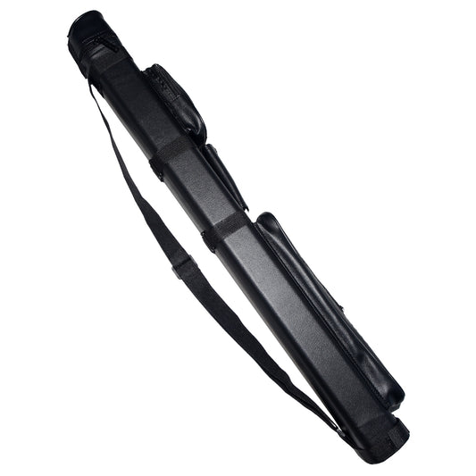 Schwarzes Hartschalen-Queue-Etui für zweiteilige Queues mit Schultergurt