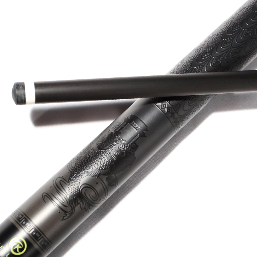 Black Carbon Fiber Pool Cue Radial - 12.5mm and XTC Ferrule