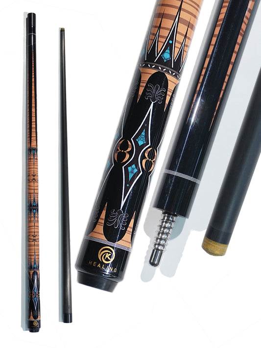 Billardqueue mit Carbon-Oberteil, Hi-Tech-Holzgriff – Radial- oder VP2-Gewinde, 11 mm