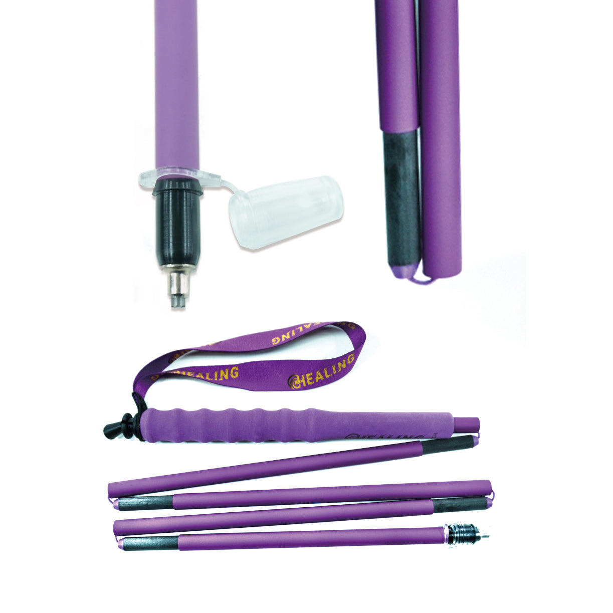 OKHEALING Carbon Fiber Trekking Pole - Folding Ultralight and Purple Color