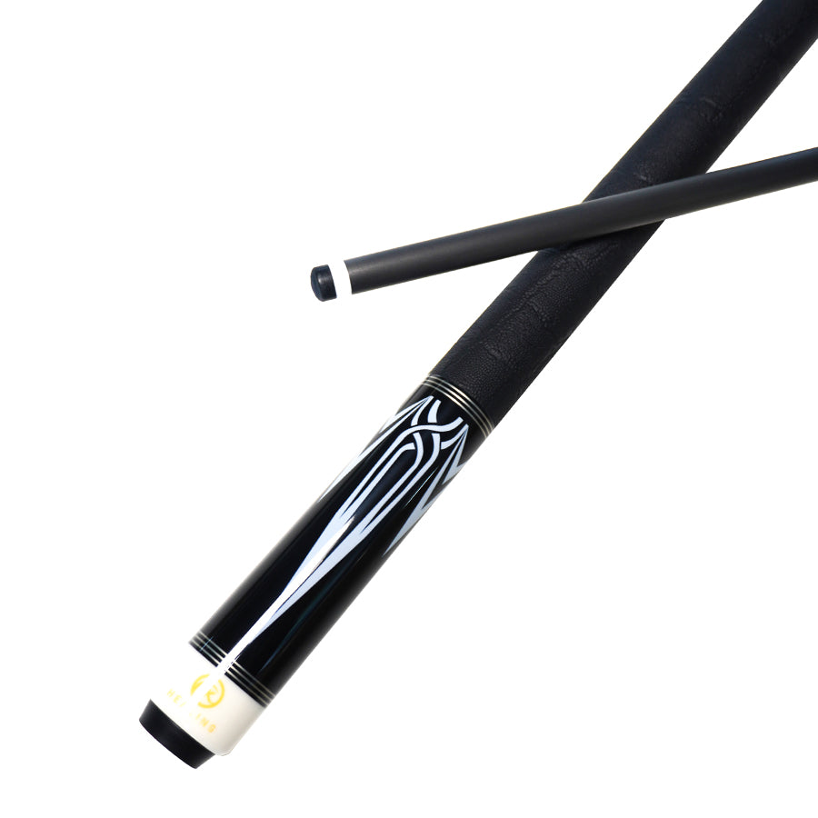 Pool Cue with Carbon Shaft Wood Butt - 11.8mm Radial Black