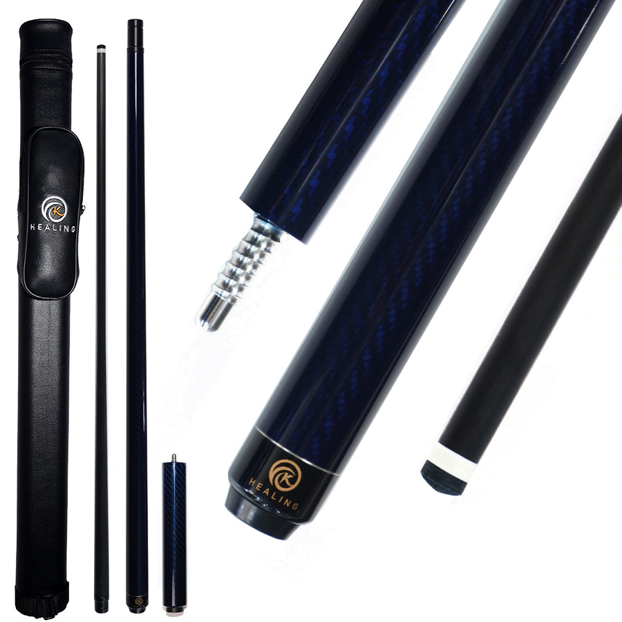 Blue Carbon Fiber Pool Cue Radial - 11.8mm LD 3K Twill