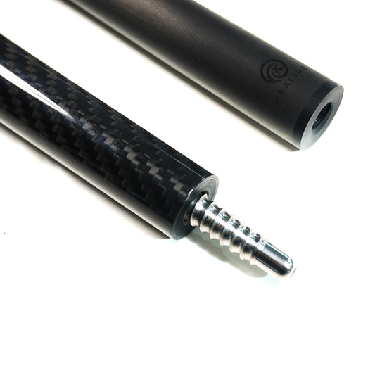 Carbonfaser-Break-Jump-Cue Radial Uniloc – 12,9 mm und 3K-Twill-Glanzlackierung