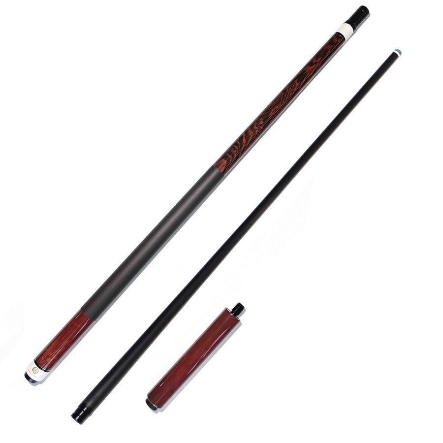 Billardqueue aus Kohlefaser mit 180-mm-Verlängerung – 12,4 mm Radialprofil und Holzmaserung
