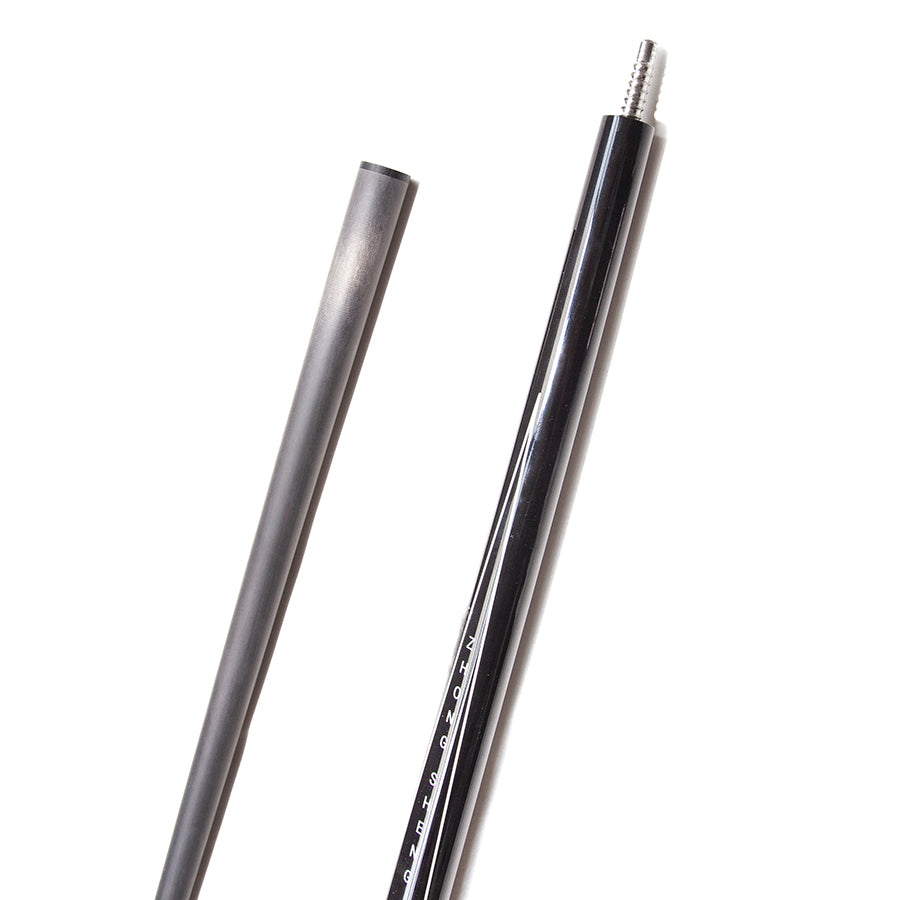 Pool Cue with Carbon Shaft Wood Butt - 12.4mm Radial Black
