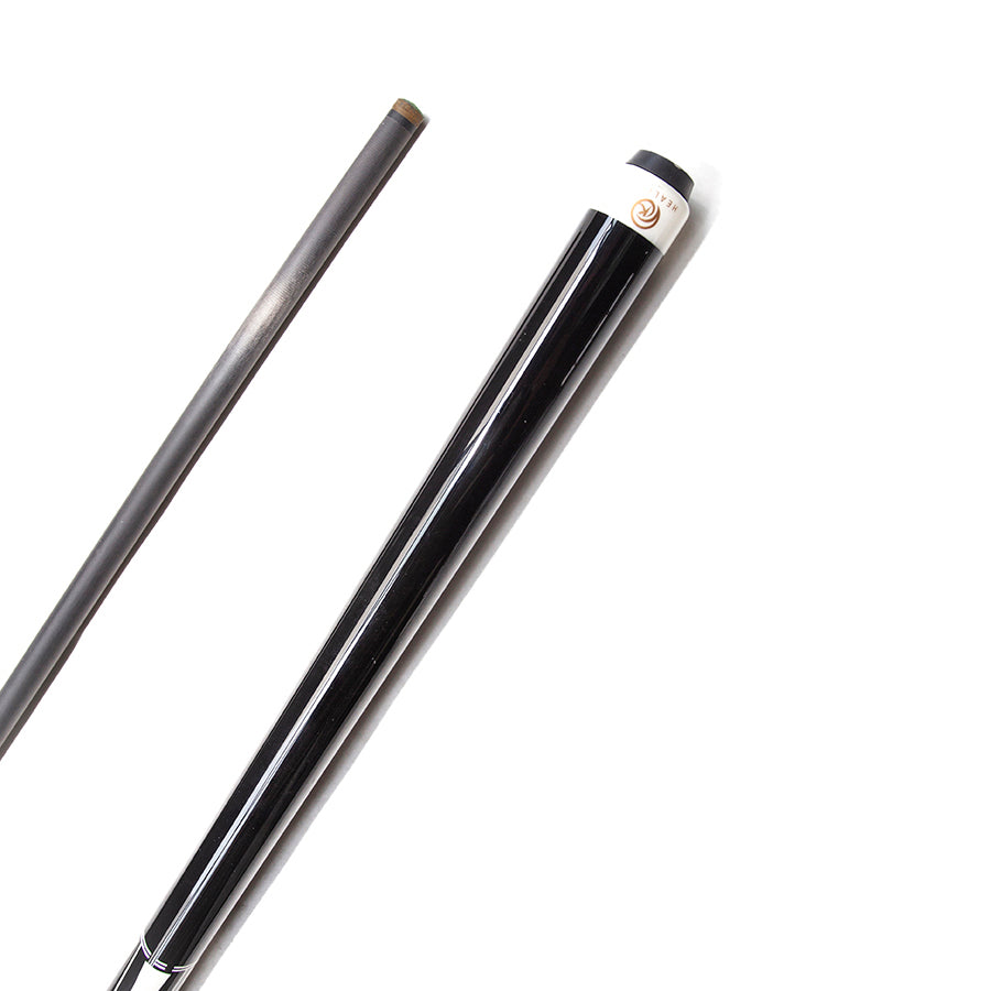 Pool Cue with Carbon Shaft Wood Butt - 12.4mm Radial Black