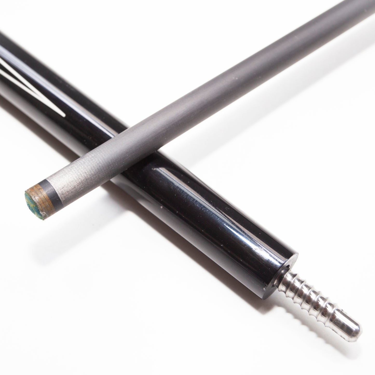 Pool Cue with Carbon Shaft Wood Butt - 12.4mm Radial Black