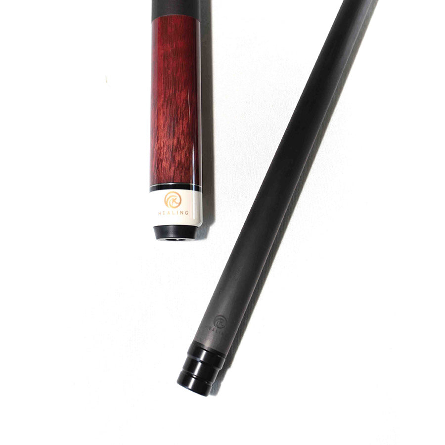Billardqueue aus Kohlefaser mit 180-mm-Verlängerung – 12,4 mm Radialprofil und Holzmaserung