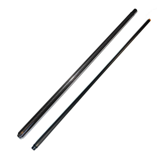 Schwarzer Billardqueue aus Kohlefaser – 12,4 mm Uniloc-Spannfutter und 3K-Twill-UD-Oberfläche