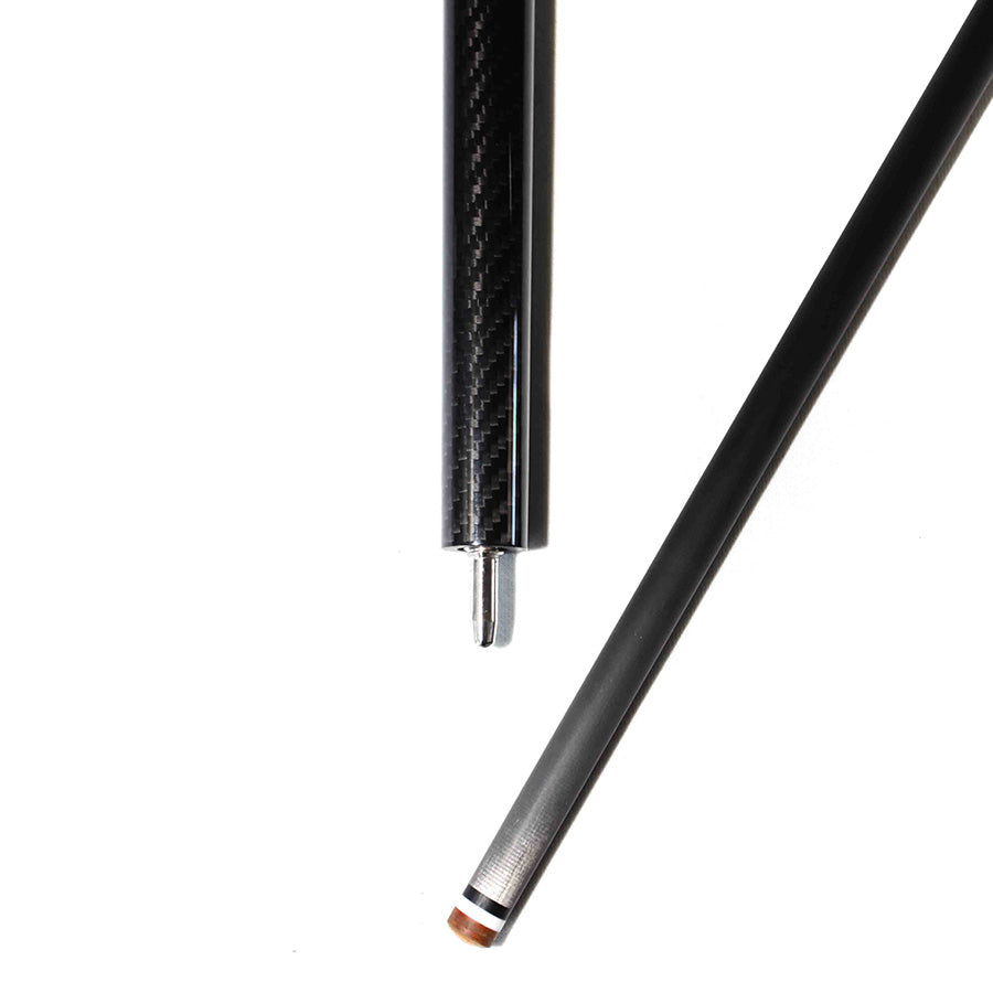 Carbon Fiber Pool Cue - 12.4mm Uniloc and Black 3K Twill UD Surface