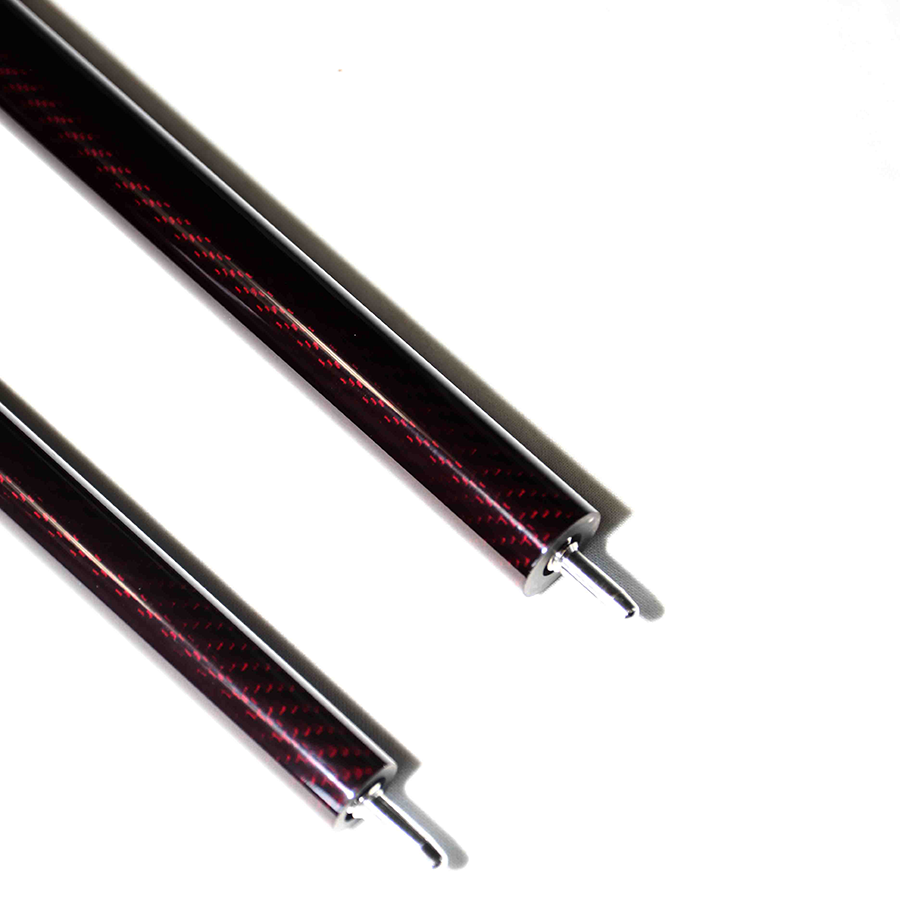 Carbon Fiber Break Jump Cue - 12.9mm Uniloc and 3K Twill Red Surface