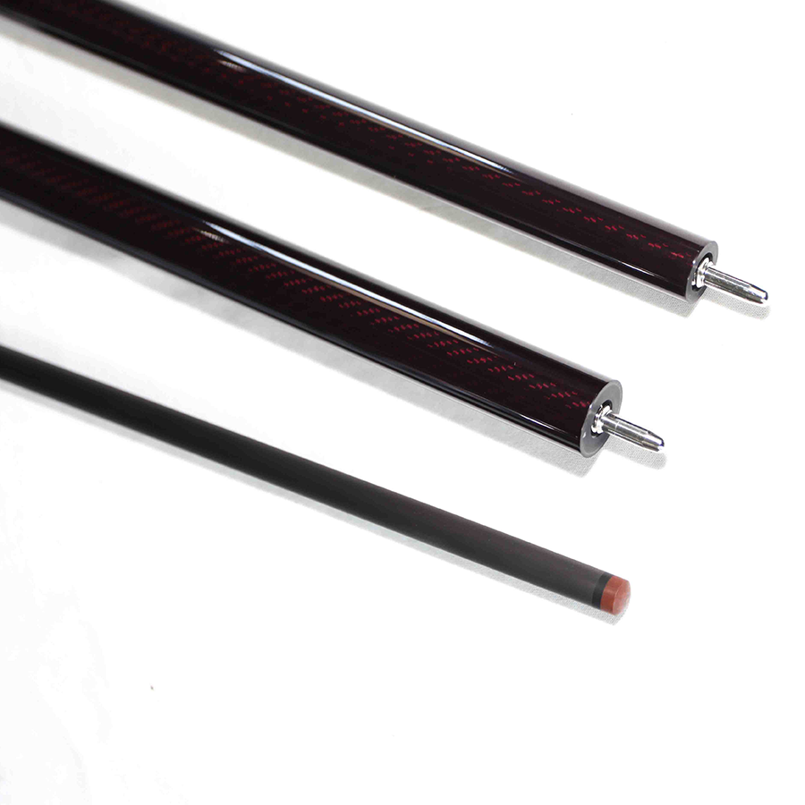 Carbon Fiber Break Jump Cue - 12.9mm Uniloc and 3K Twill Red Surface