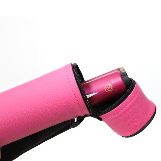 Rosa Hartschalen-Queue-Etui für zweiteilige Queues mit Schultergurt