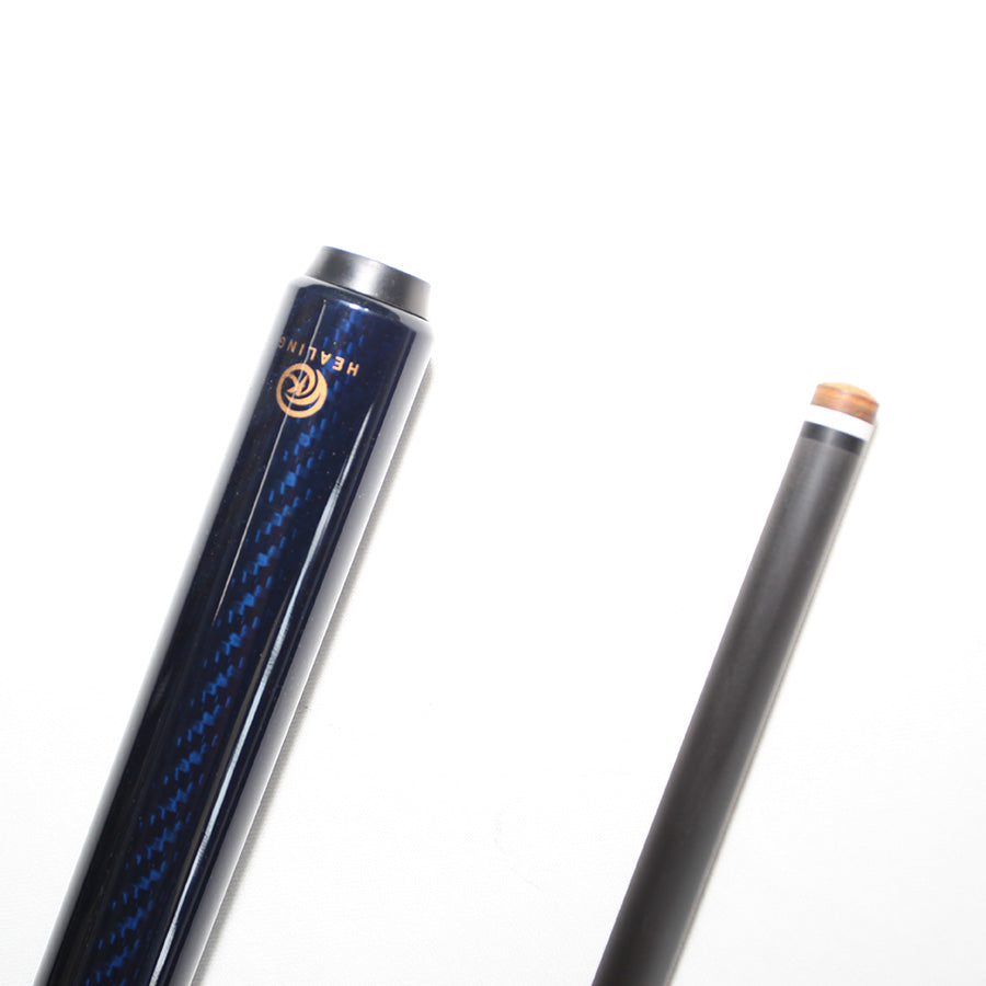 Carbon Fiber Pool Cue - 12.4mm Uniloc and Blue 3K Twill Surface