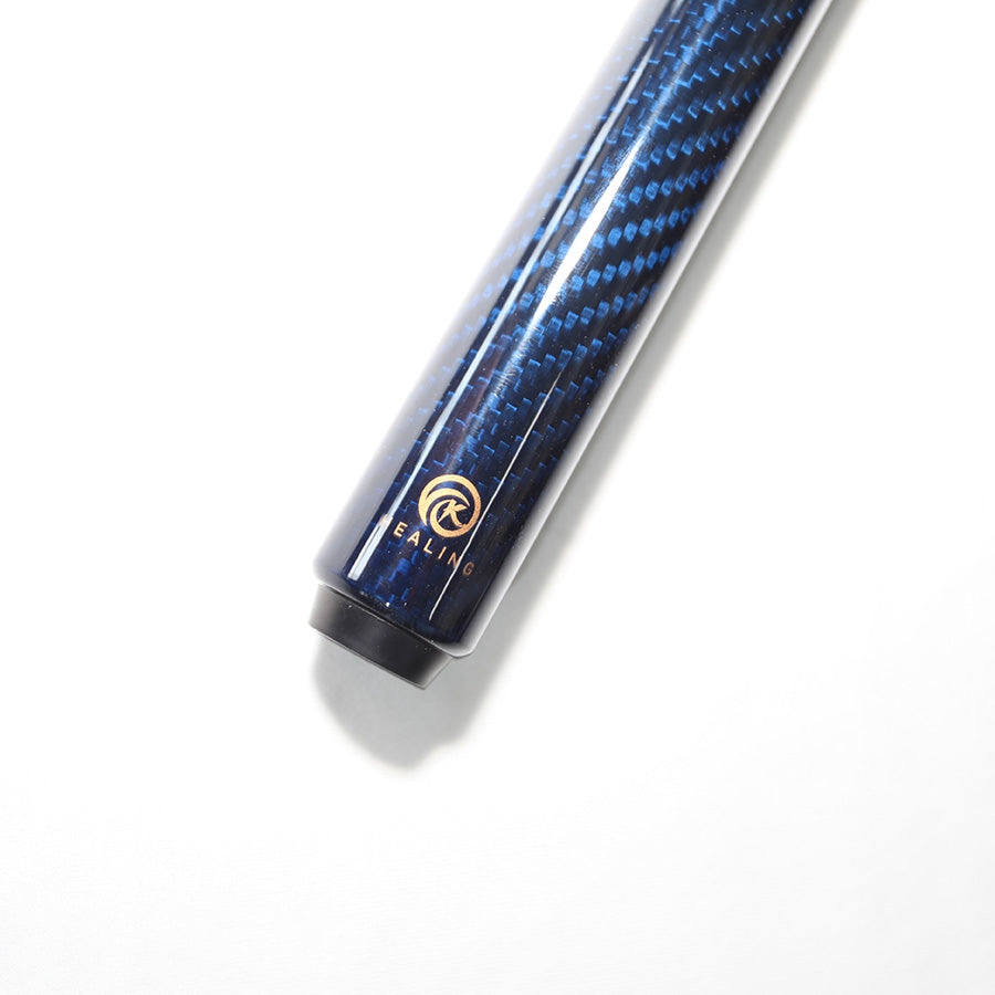 Carbon Fiber Pool Cue - 12.4mm Uniloc and Blue 3K Twill Surface