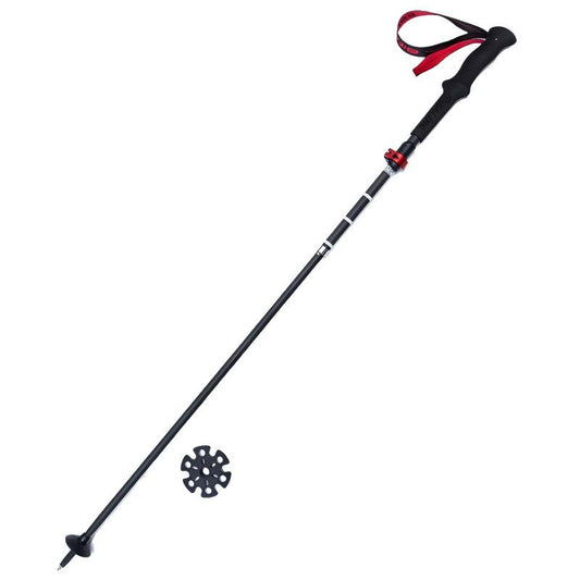 Carbon Trekking Poles Black Red - Folding and Ultralight