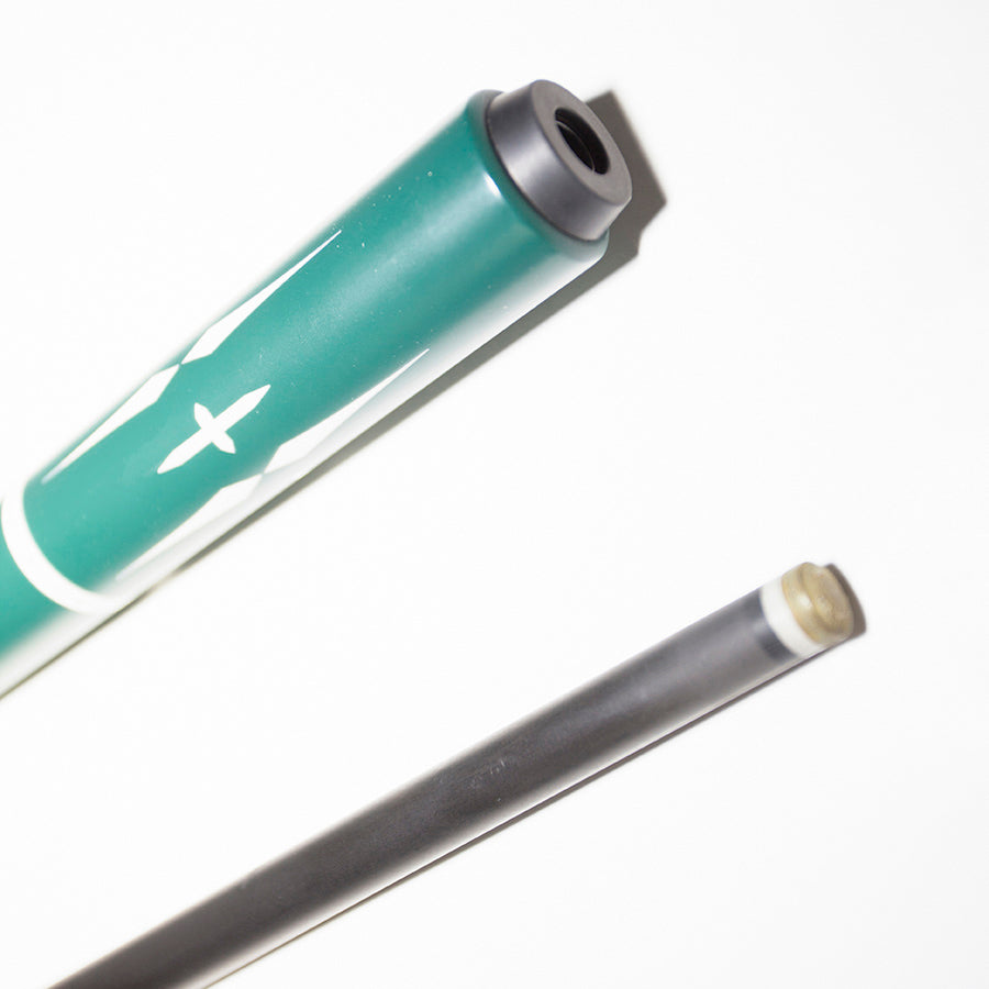 Carbon Fiber Pool Cue - 12.4mm Uni-loc Green
