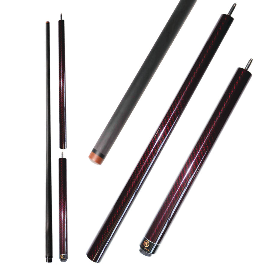 Carbon Fiber Break Jump Cue - 12.9mm Uniloc and 3K Twill Red Surface