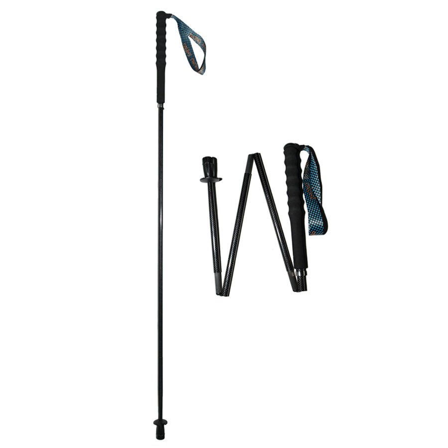 Carbon Trekking Poles Black - Folding and Ultralight