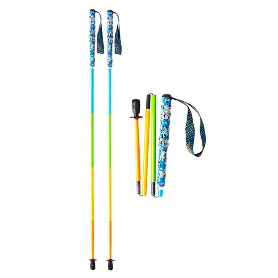 Carbon Fiber Colorful Trekking Poles - Folding and Ultralight