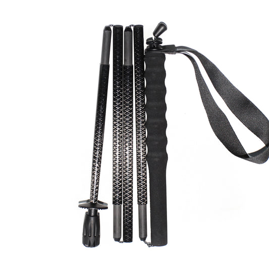 Carbon Trekking Poles with Fish Patterned Black Surface - Folding and Ultralight