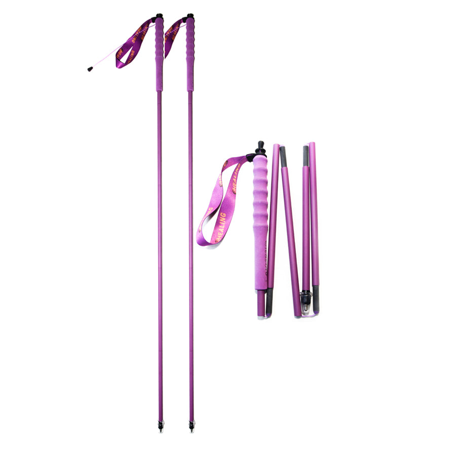 Carbon Fiber Trekking Poles - Folding Ultralight and Purple Color