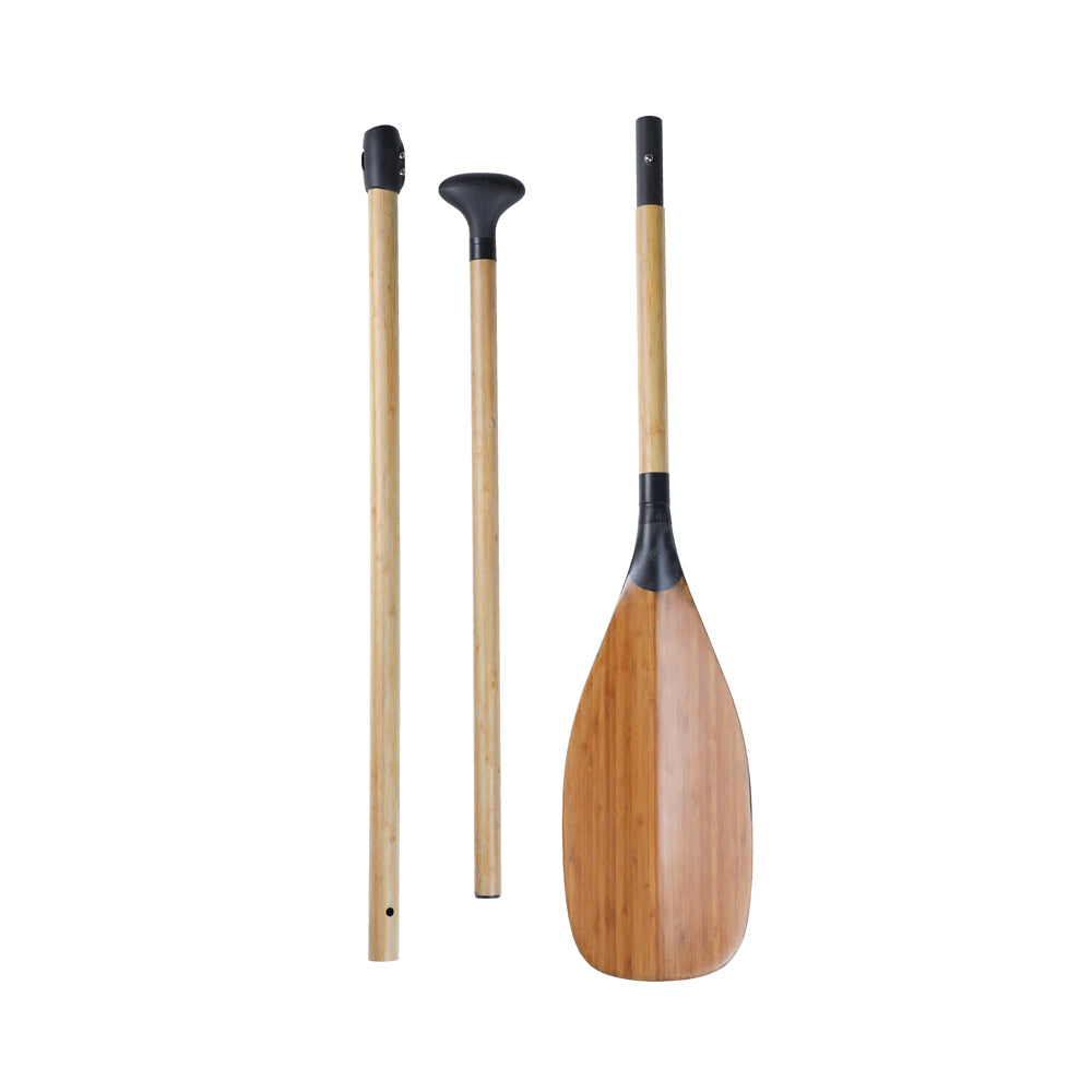 Carbon 3-Piece SUP Paddle - Adjustable Detachable and Bamboo Skin