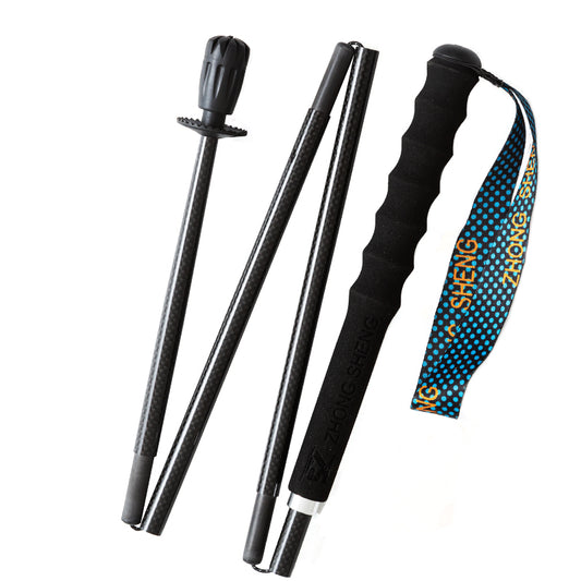 Carbon Trekking Poles Black - Folding and Ultralight