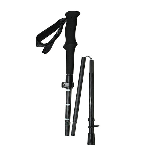 Carbon Fiber Trekking Poles - Adjustable Folding and Black Color