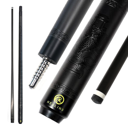 Black Carbon Fiber Pool Cue Radial - 12.5mm with XTC Ferrule
