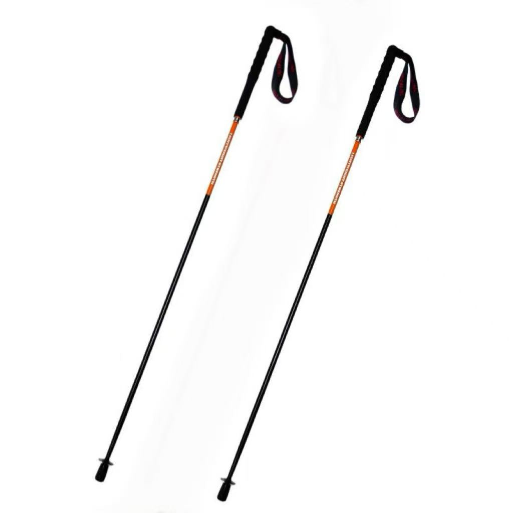 Carbon Hiking Poles – Ergonomic Grip & Foldable (Black Orange)
