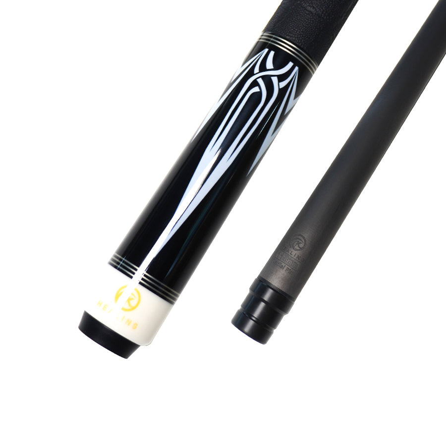 Pool Cue with Carbon Shaft Wood Butt - 11.8mm Radial Black