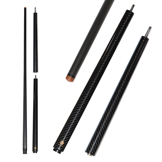 Carbon Fiber Break Jump Cue - 12.9mm Radial Uniloc and Black 3K Twill Glossy Finish