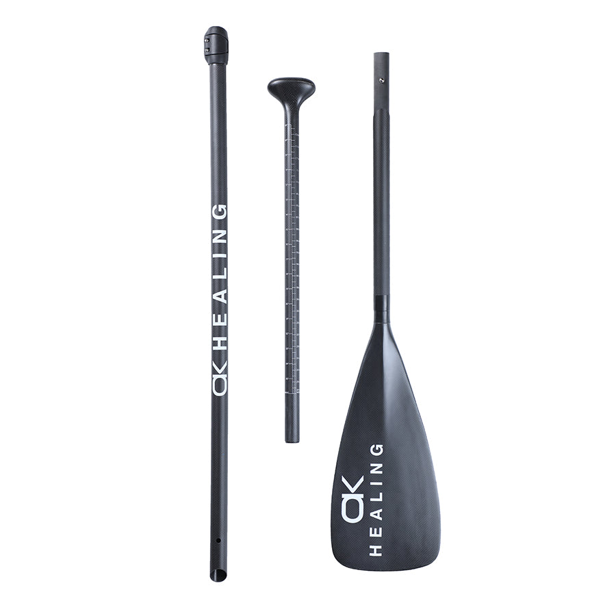 OKHEALING 3-Piece Carbon Fiber SUP Paddle - Adjustable and Detachable