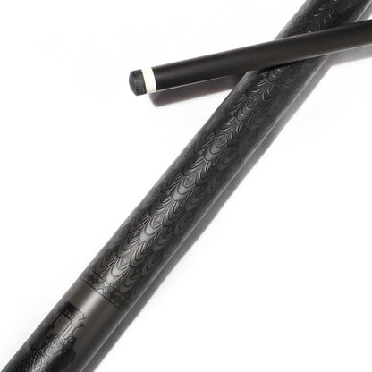 Black Carbon Fiber Pool Cue Radial - 12.5mm and XTC Ferrule