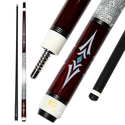 Pool Cue with Carbon Shaft Wood Butt - 11.8mm Radial