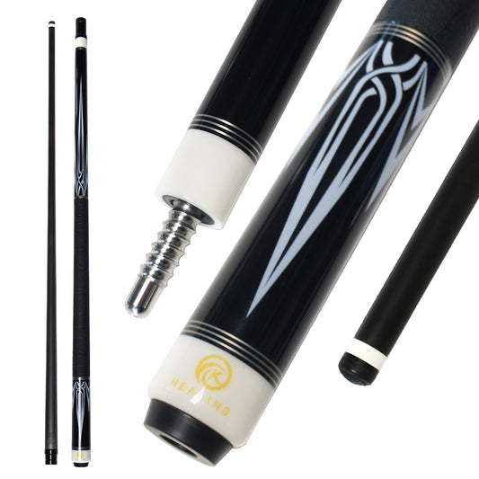 Pool Cue with Carbon Shaft Wood Butt - 11.8mm Radial Black