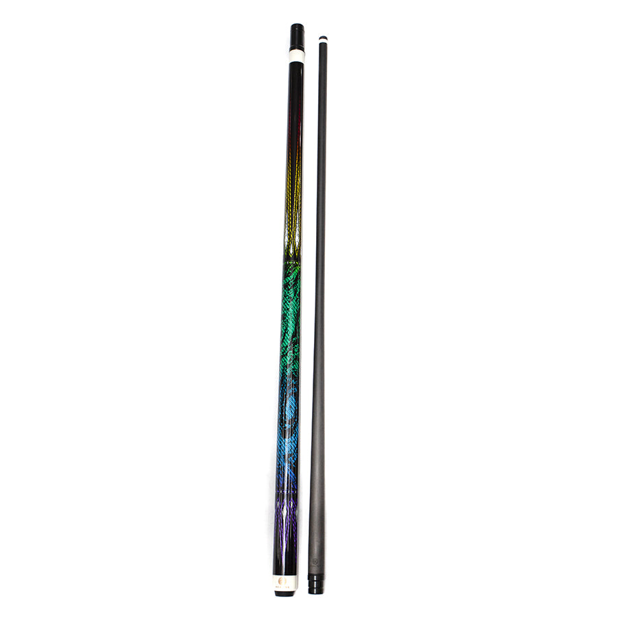 Schwarzer Billardqueue aus Kohlefaser, radial, 12,5 mm, mit XTC-Ferrule