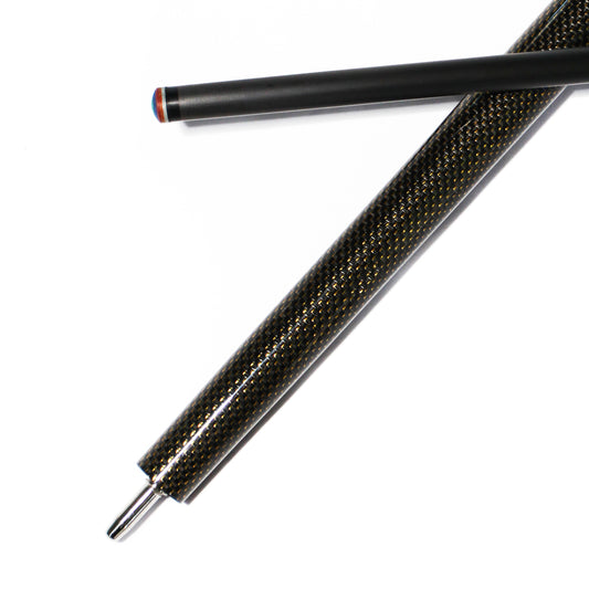Carbon Fiber Pool Cue - 12.4mm Uniloc Yellow