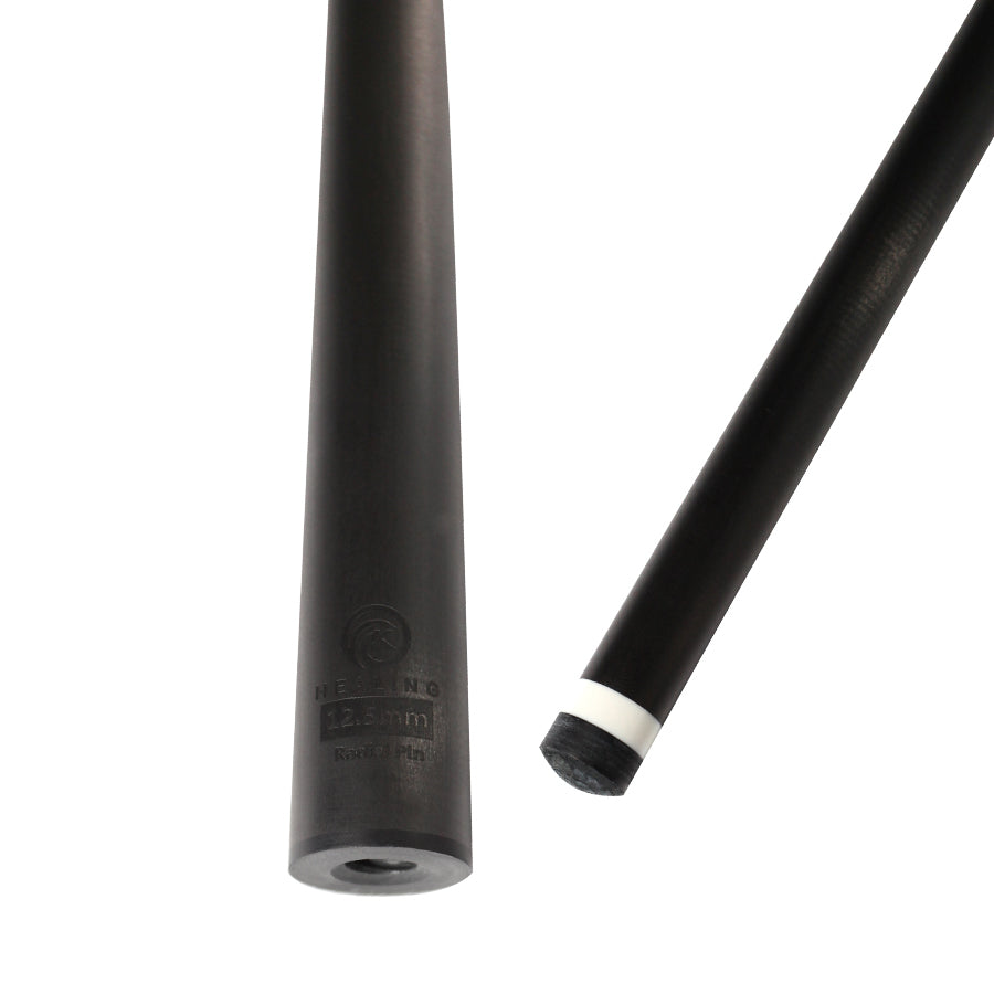 Black Carbon Fiber Pool Cue Radial - 12.5mm and XTC Ferrule